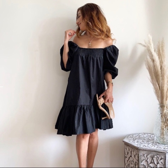 H&M | Puff Sleeve Black Mini Dress NWT - Picture 11 of 14